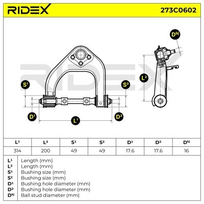 Control Arm RIDEX 273C0602 273C0602 - photo 5