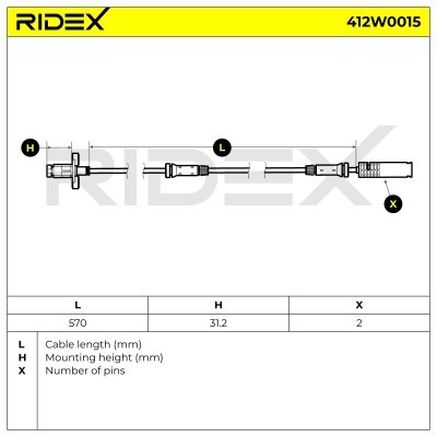 ABS Sensor RIDEX 412W0015 412W0015 - photo 6