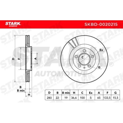 Brake Disc Stark SKBD-0020215 SKBD-0020215 - photo 5