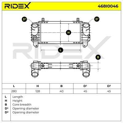 Intercooler, Charger RIDEX 468I0046 468I0046 - photo 5