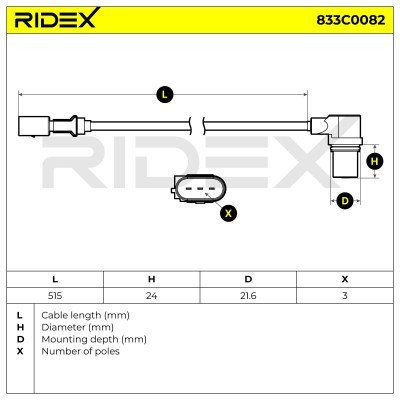 Crankshaft Pulse Sensor RIDEX 833C0082 833C0082 - photo 7