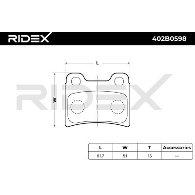Brake Pads Set RIDEX 402B0598 402B0598 - photo 6
