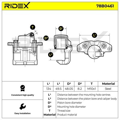 Brake Caliper RIDEX 78B0461 78B0461 - photo 5
