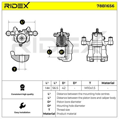 Brake Caliper RIDEX 78B1656 78B1656 - photo 6