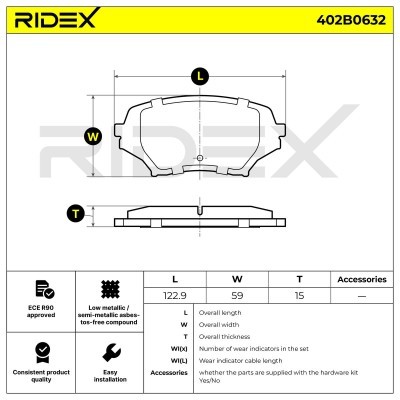 Brake Pads Set RIDEX 402B0632 402B0632 - photo 9