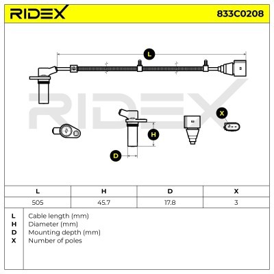 Crankshaft Pulse Sensor RIDEX 833C0208 833C0208 - photo 6