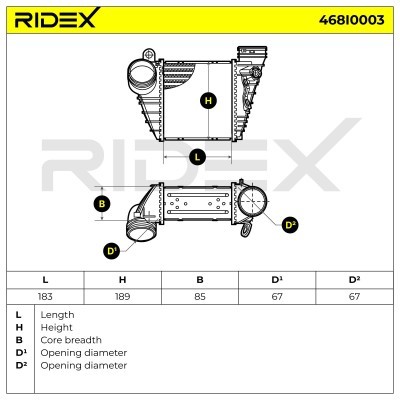 Intercooler, Charger RIDEX 468I0003 468I0003 - photo 7