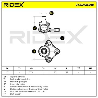 Ball Joint RIDEX 2462S0398 2462S0398 - photo 5