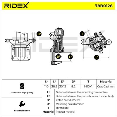 Brake Caliper RIDEX 78B0126 78B0126 - photo 4