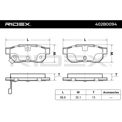 Brake Pads Set RIDEX 402B0094 402B0094 - photo 8