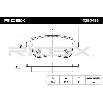 Brake Pads Set RIDEX 402B0496 402B0496 - photo 4