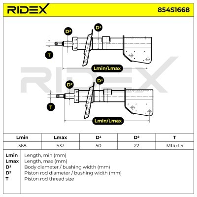 Shock Absorber RIDEX 854S1668 854S1668 - photo 6