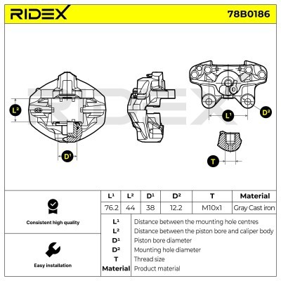 Brake Caliper RIDEX 78B0186 78B0186 - photo 7