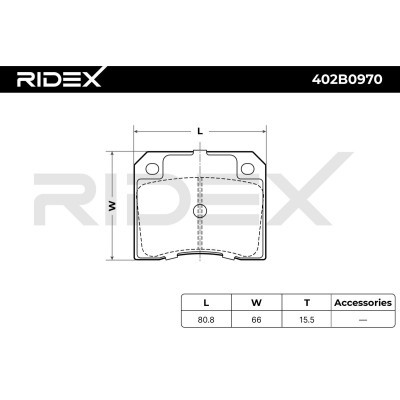 Brake Pads Set RIDEX 402B0970 402B0970 - photo 6