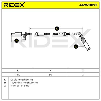 ABS Sensor RIDEX 412W0072 412W0072 - photo 3