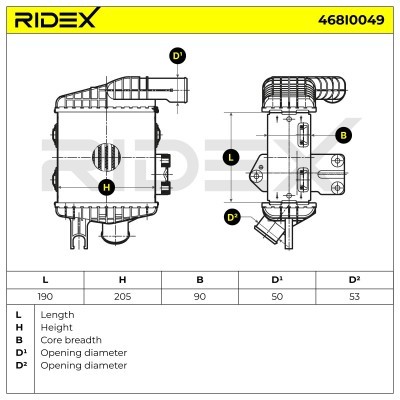 Intercooler, Charger RIDEX 468I0049 468I0049 - photo 6