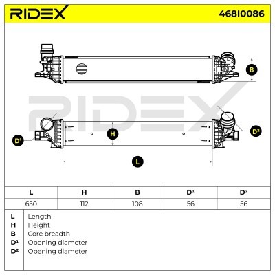 Intercooler, Charger RIDEX 468I0086 468I0086 - photo 7