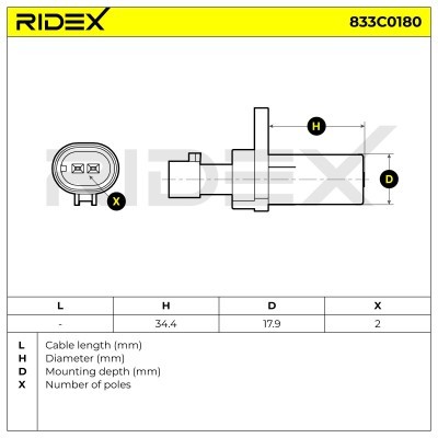 Crankshaft Pulse Sensor RIDEX 833C0180 833C0180 - photo 6