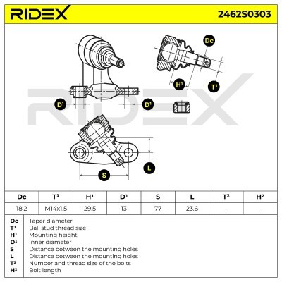 Ball Joint RIDEX 2462S0303 2462S0303 - photo 5