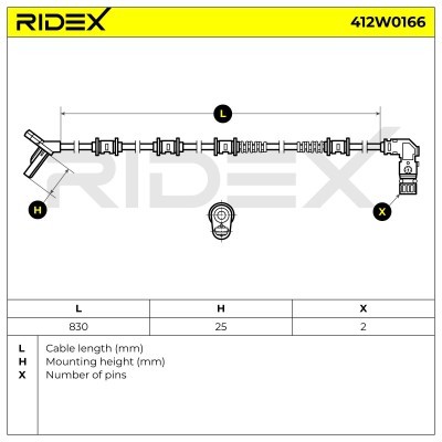 ABS Sensor RIDEX 412W0166 412W0166 - photo 4