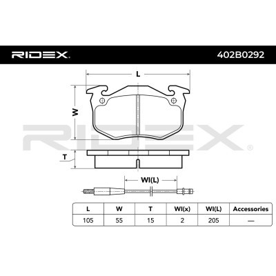 Brake Pads Set RIDEX 402B0292 402B0292 - photo 5
