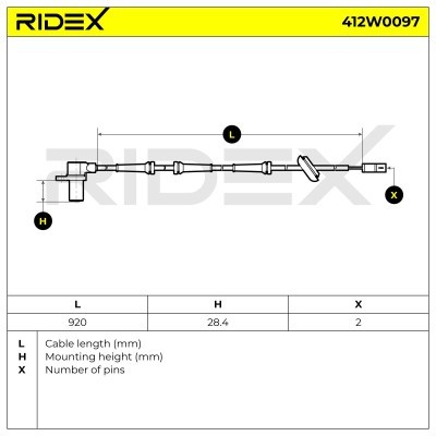 ABS Sensor RIDEX 412W0097 412W0097 - photo 4