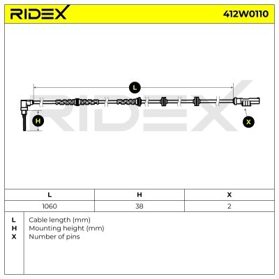 ABS Sensor RIDEX 412W0110 412W0110 - photo 3