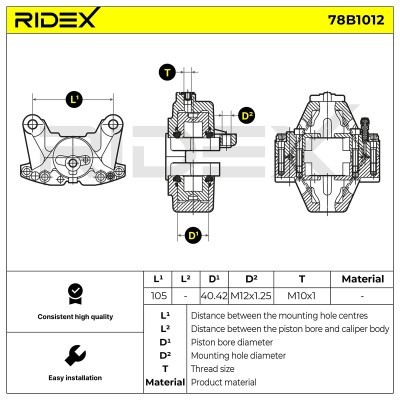 Brake Caliper RIDEX 78B1012 78B1012 - photo 5