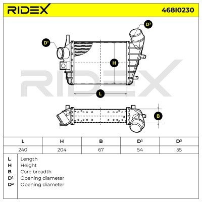 Intercooler, Charger RIDEX 468I0230 468I0230 - photo 7