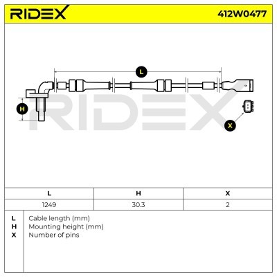 ABS Sensor RIDEX 412W0477 412W0477 - photo 5