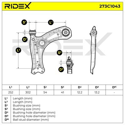 Control Arm RIDEX 273C1043 273C1043 - photo 8