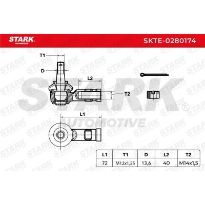 Tie Rod End Stark SKTE-0280174 SKTE-0280174 - photo 4