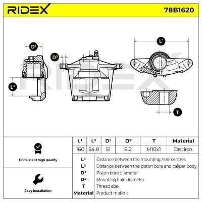 Brake Caliper RIDEX 78B1620 78B1620 - photo 7