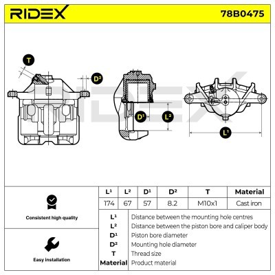 Brake Caliper RIDEX 78B0475 78B0475 - photo 7