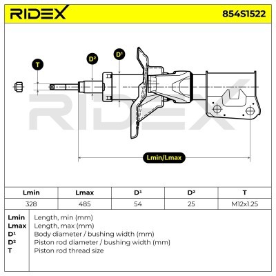 Shock Absorber RIDEX 854S1522 854S1522 - photo 6