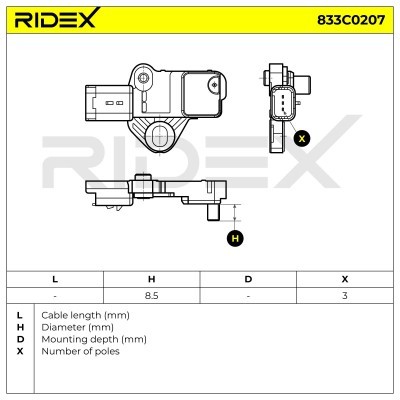 Crankshaft Pulse Sensor RIDEX 833C0207 833C0207 - photo 5
