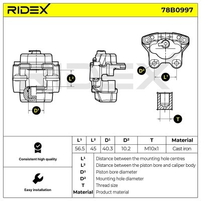 Brake Caliper RIDEX 78B0997 78B0997 - photo 6