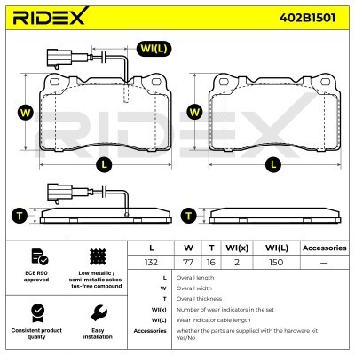 Brake Pads Set RIDEX 402B1501 402B1501 - photo 6