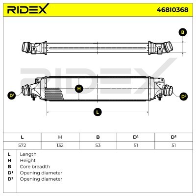 Intercooler, Charger RIDEX 468I0368 468I0368 - photo 7