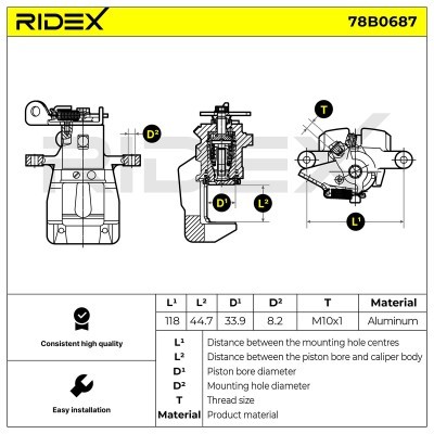 Brake Caliper RIDEX 78B0687 78B0687 - photo 5