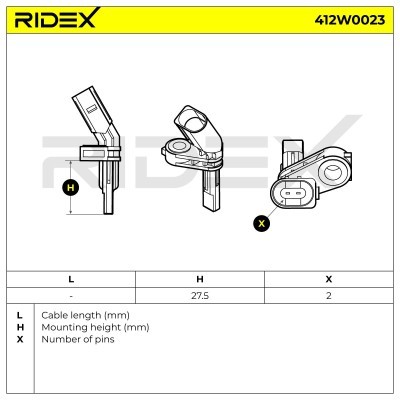 ABS Sensor RIDEX 412W0023 412W0023 - photo 3