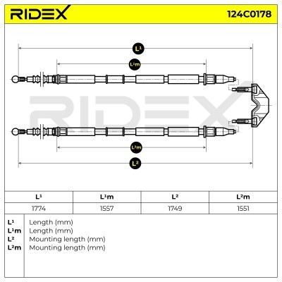 Cable Pull, Parking Brake RIDEX 124C0178 124C0178 - photo 6