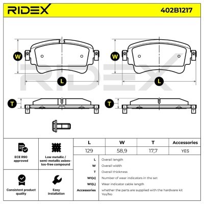 Brake Pads Set RIDEX 402B1217 402B1217 - photo 7