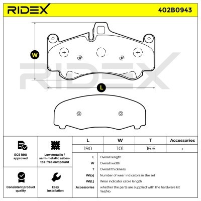 Brake Pads Set RIDEX 402B0943 402B0943 - photo 7