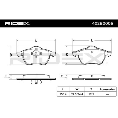 Brake Pads Set RIDEX 402B0006 402B0006 - photo 4