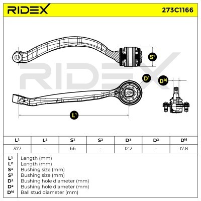 Control Arm RIDEX 273C1166 273C1166 - photo 10