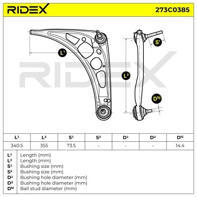 Control Arm RIDEX 273C0385 273C0385 - photo 5