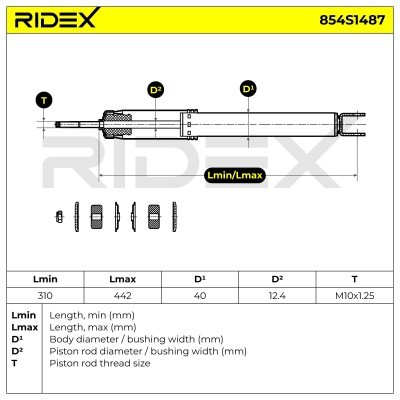 Shock Absorber RIDEX 854S1487 854S1487 - photo 6