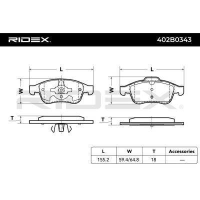 Brake Pads Set RIDEX 402B0343 402B0343 - photo 5