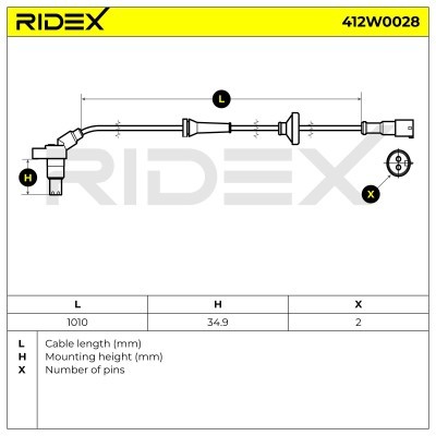 ABS Sensor RIDEX 412W0028 412W0028 - photo 3